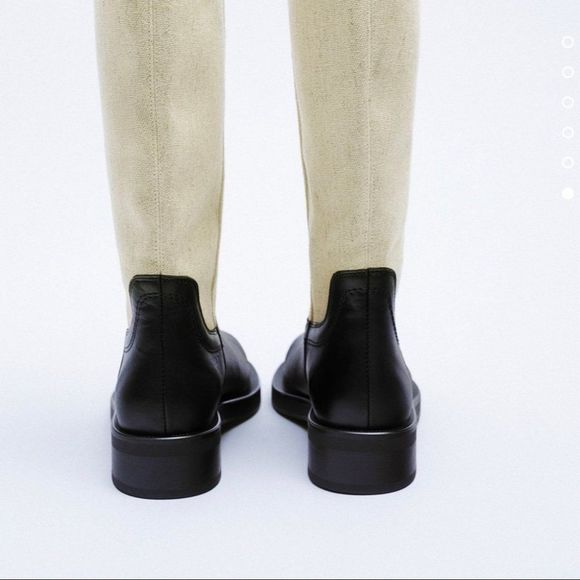 Combined leather knee high boots - Picture 2 of 5